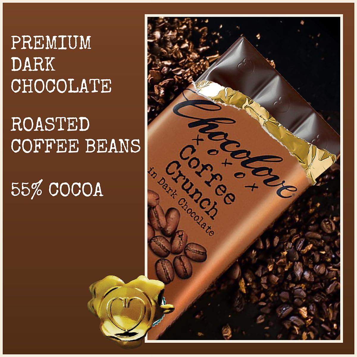 Amazon.com: Chocolove Coffee Crunch Dark Chocolate Bars | 55
